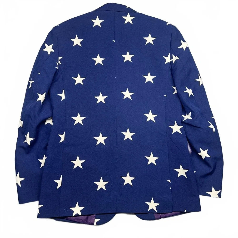 Opposuits American Flag Blue Star Print Blazer Suit Jacket EU50/UK40/US40